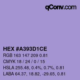 カラーコード: HEX #A393D1CE | qconv.com
