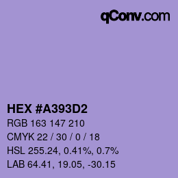 Code couleur: HEX #A393D2 | qconv.com