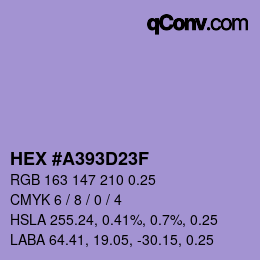 カラーコード: HEX #A393D23F | qconv.com