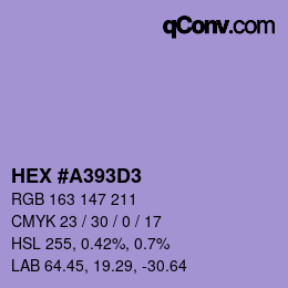 Farbcode: HEX #A393D3 | qconv.com