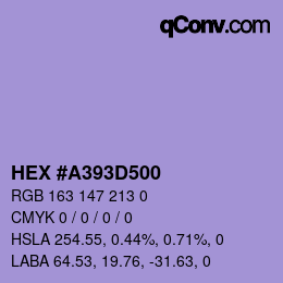 カラーコード: HEX #A393D500 | qconv.com
