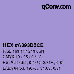 Código de color: HEX #A393D5CE | qconv.com