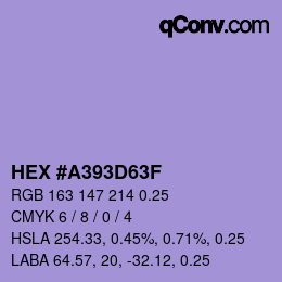 カラーコード: HEX #A393D63F | qconv.com