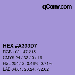 颜色代码: HEX #A393D7 | qconv.com