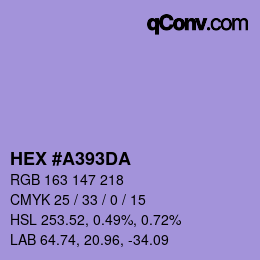 カラーコード: HEX #A393DA | qconv.com