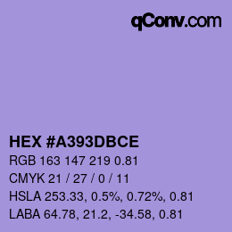 カラーコード: HEX #A393DBCE | qconv.com