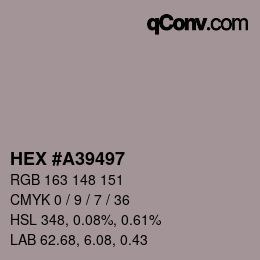 Color code: HEX #A39497 | qconv.com