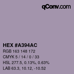 Color code: HEX #A394AC | qconv.com