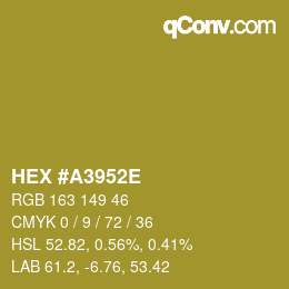 Color code: HEX #A3952E | qconv.com