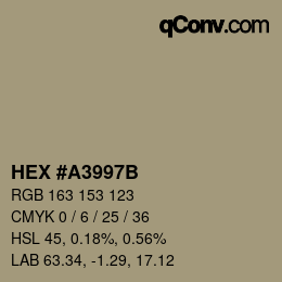 Código de color: HEX #A3997B | qconv.com