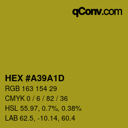 Color code: HEX #A39A1D | qconv.com