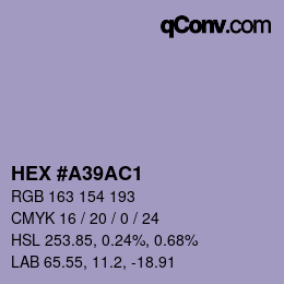 颜色代码: HEX #A39AC1 | qconv.com