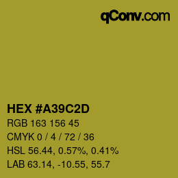カラーコード: HEX #A39C2D | qconv.com