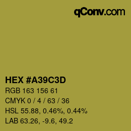 颜色代码: HEX #A39C3D | qconv.com