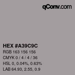 Color code: HEX #A39C9C | qconv.com