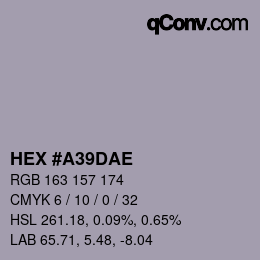カラーコード: HEX #A39DAE | qconv.com