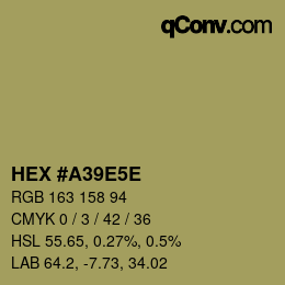 Color code: HEX #A39E5E | qconv.com