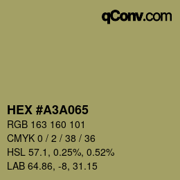 颜色代码: HEX #A3A065 | qconv.com