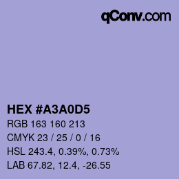 颜色代码: HEX #A3A0D5 | qconv.com