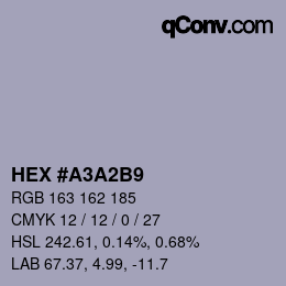 Color code: HEX #A3A2B9 | qconv.com