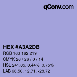 颜色代码: HEX #A3A2DB | qconv.com
