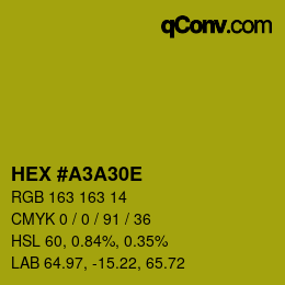 Color code: HEX #A3A30E | qconv.com
