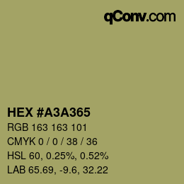 Color code: HEX #A3A365 | qconv.com