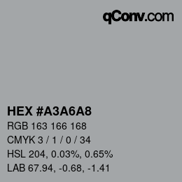 Color code: HEX #A3A6A8 | qconv.com