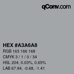 Color code: HEX #A3A6A8 | qconv.com