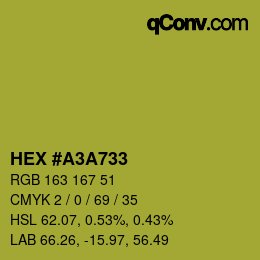 カラーコード: HEX #A3A733 | qconv.com