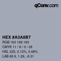 Color code: HEX #A3A8B7 | qconv.com
