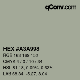 カラーコード: HEX #A3A998 | qconv.com