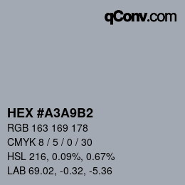 Color code: HEX #A3A9B2 | qconv.com