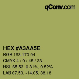 Color code: HEX #A3AA5E | qconv.com