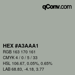 カラーコード: HEX #A3AAA1 | qconv.com