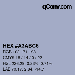 カラーコード: HEX #A3ABC6 | qconv.com