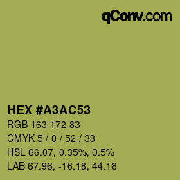 颜色代码: HEX #A3AC53 | qconv.com