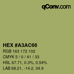 Color code: HEX #A3AC66 | qconv.com