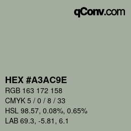 Código de color: HEX #A3AC9E | qconv.com