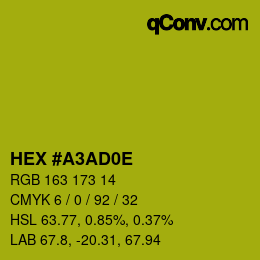 カラーコード: HEX #A3AD0E | qconv.com