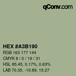 颜色代码: HEX #A3B190 | qconv.com