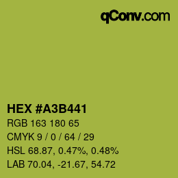 Color code: HEX #A3B441 | qconv.com