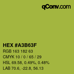 Farbcode: HEX #A3B63F | qconv.com