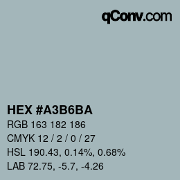 Code couleur: HEX #A3B6BA | qconv.com