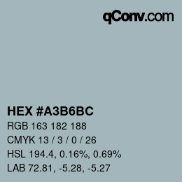 カラーコード: HEX #A3B6BC | qconv.com