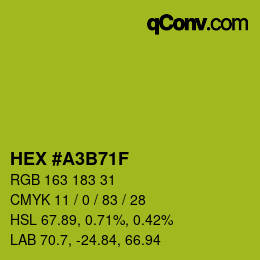 Color code: HEX #A3B71F | qconv.com
