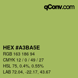 Color code: HEX #A3BA5E | qconv.com