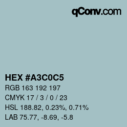 カラーコード: HEX #A3C0C5 | qconv.com