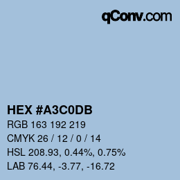 カラーコード: HEX #A3C0DB | qconv.com