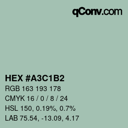 颜色代码: HEX #A3C1B2 | qconv.com